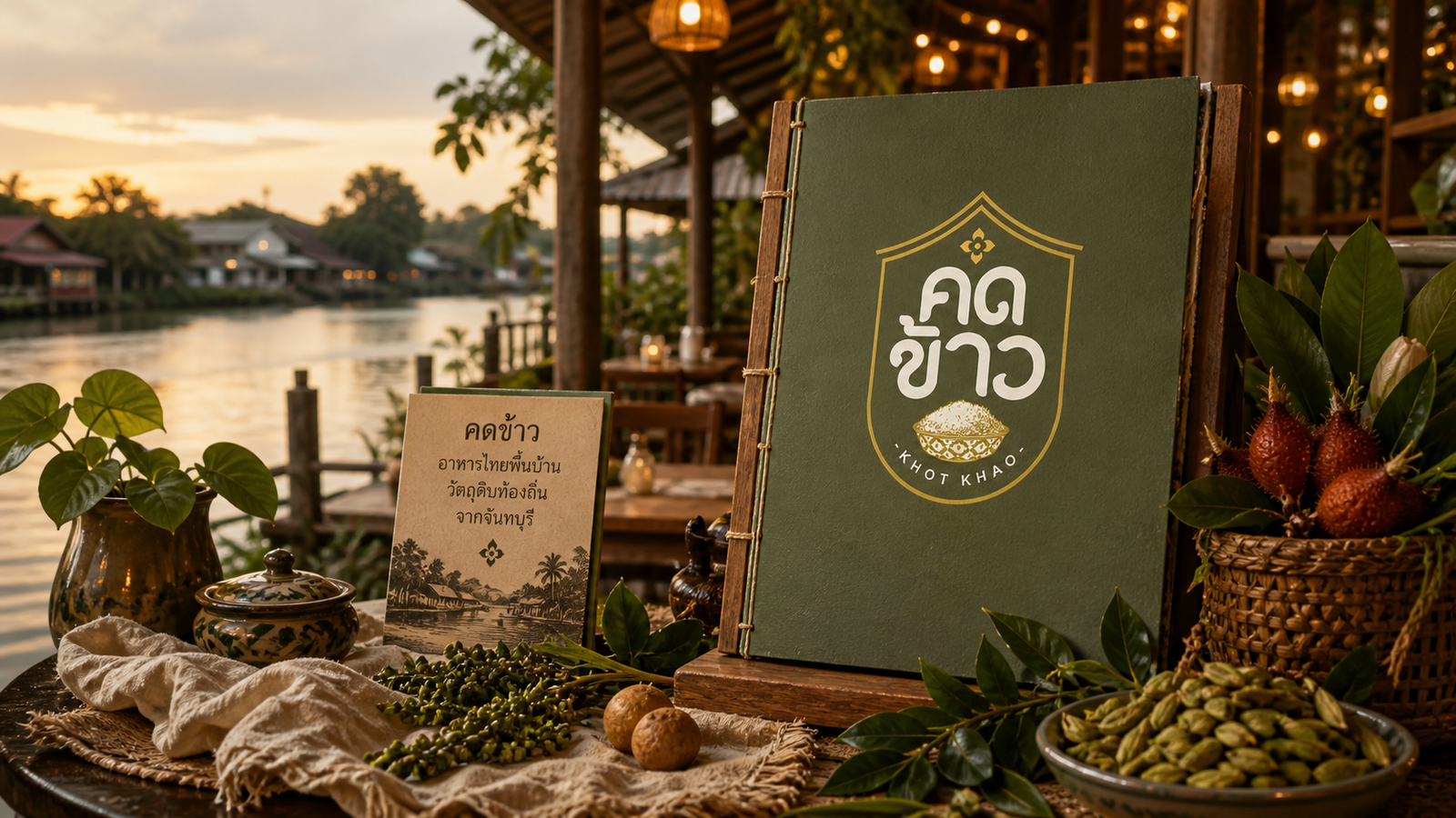 บรรยากาศร้านคดข้าวริมแม่น้ำ